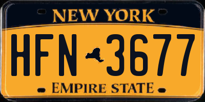 NY license plate HFN3677