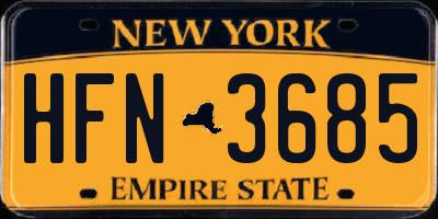 NY license plate HFN3685