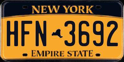 NY license plate HFN3692