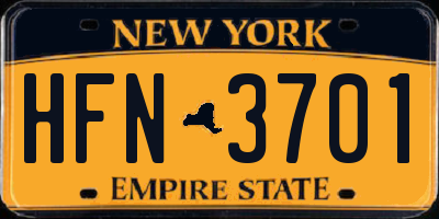 NY license plate HFN3701