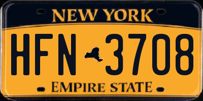 NY license plate HFN3708