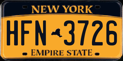 NY license plate HFN3726