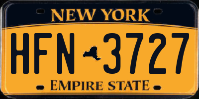 NY license plate HFN3727