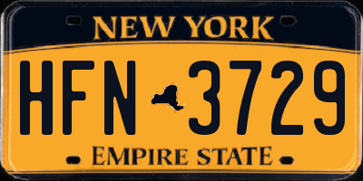 NY license plate HFN3729