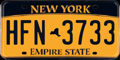 NY license plate HFN3733