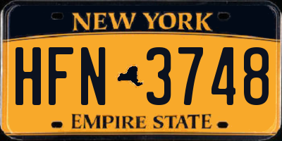NY license plate HFN3748