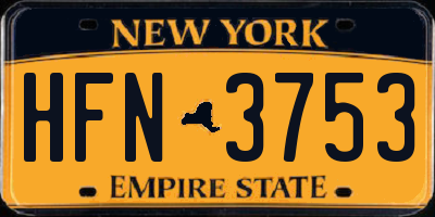 NY license plate HFN3753