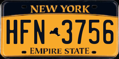 NY license plate HFN3756