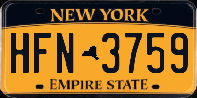 NY license plate HFN3759