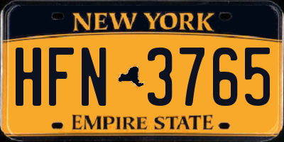 NY license plate HFN3765