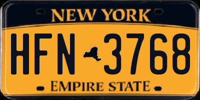 NY license plate HFN3768