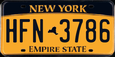 NY license plate HFN3786