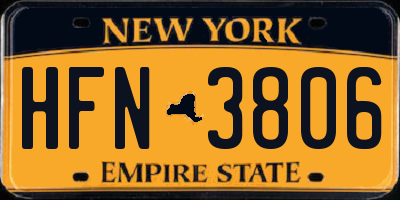 NY license plate HFN3806