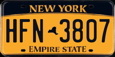 NY license plate HFN3807
