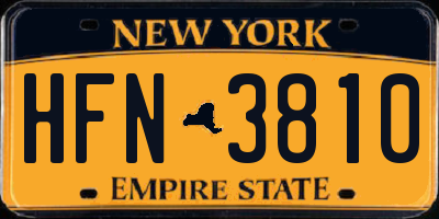 NY license plate HFN3810