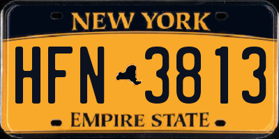 NY license plate HFN3813