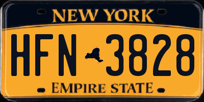 NY license plate HFN3828