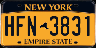 NY license plate HFN3831