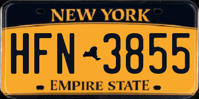 NY license plate HFN3855