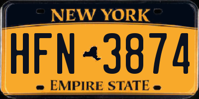 NY license plate HFN3874