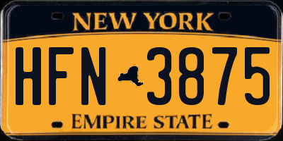 NY license plate HFN3875