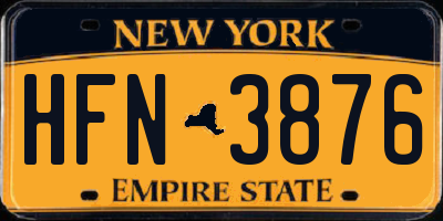 NY license plate HFN3876