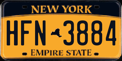 NY license plate HFN3884
