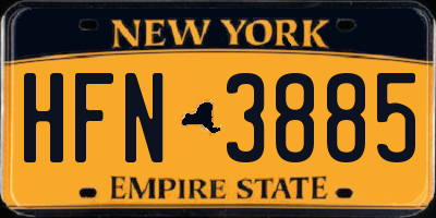 NY license plate HFN3885