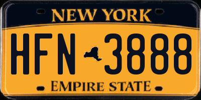NY license plate HFN3888
