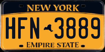 NY license plate HFN3889