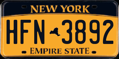 NY license plate HFN3892
