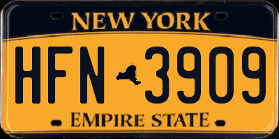 NY license plate HFN3909