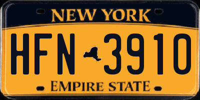 NY license plate HFN3910