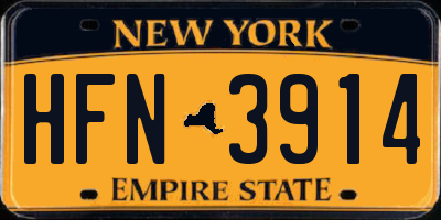 NY license plate HFN3914