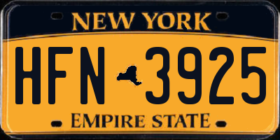 NY license plate HFN3925