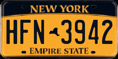 NY license plate HFN3942