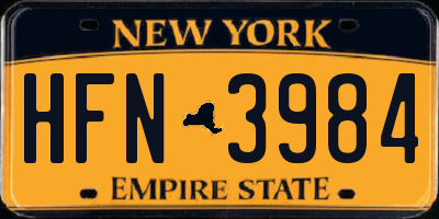 NY license plate HFN3984