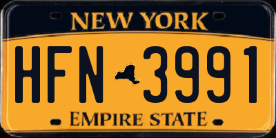 NY license plate HFN3991