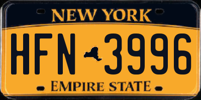NY license plate HFN3996