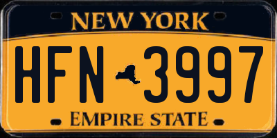 NY license plate HFN3997