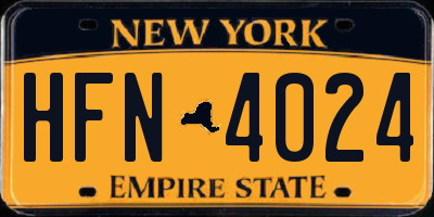 NY license plate HFN4024