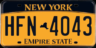 NY license plate HFN4043
