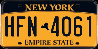 NY license plate HFN4061