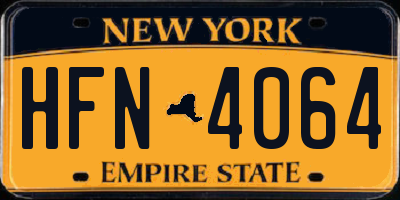 NY license plate HFN4064