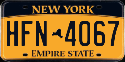 NY license plate HFN4067