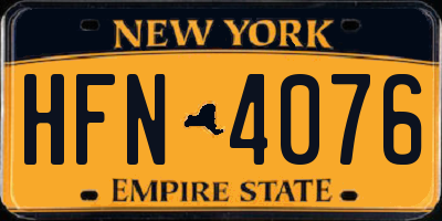 NY license plate HFN4076