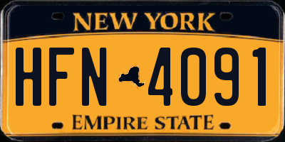 NY license plate HFN4091