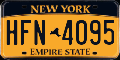 NY license plate HFN4095