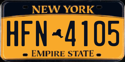 NY license plate HFN4105