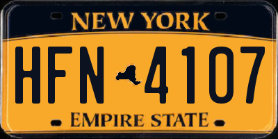 NY license plate HFN4107